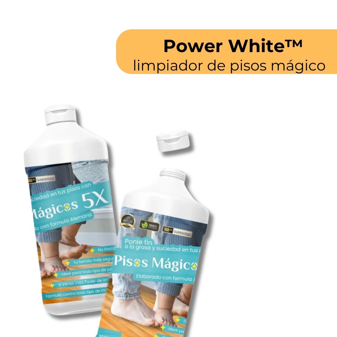 Power White™ -  Pisos Mágicos 1L - Limpia y desengrasa tus superficies  en minutos